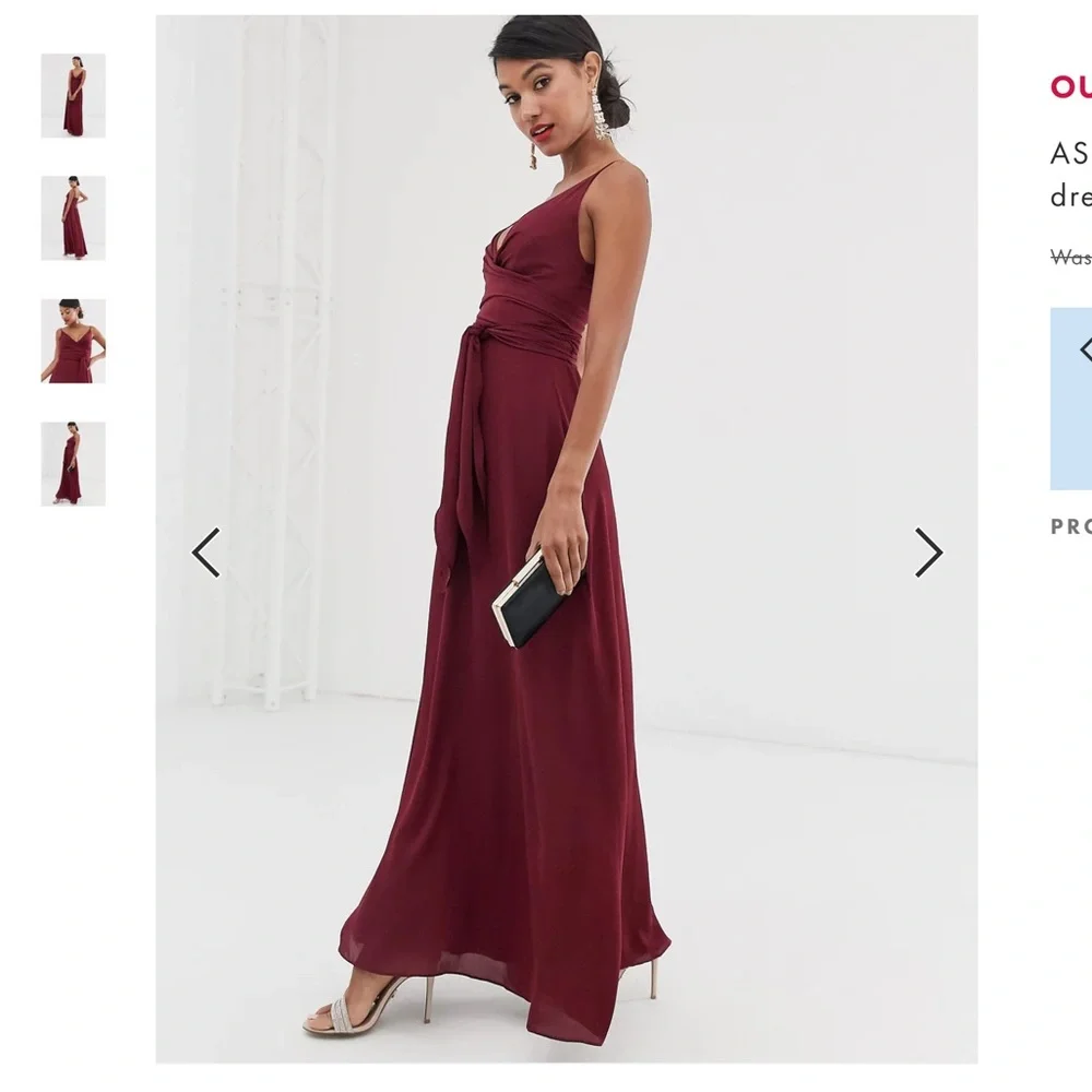 ASOS DESIGN cami wrap maxi dress with tie waist - Picture 2 of 7